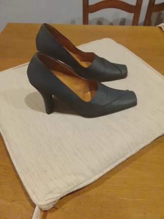Zapatos de vestir Audley grises piel y raso