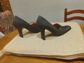 Zapatos de vestir Audley grises piel y raso