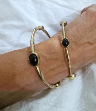 Coppia bracciali vintage bangle oro