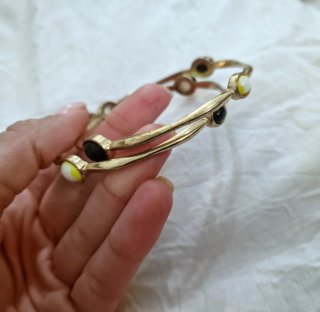Coppia bracciali vintage bangle oro