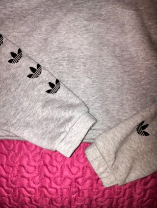 Jersey Adidas Gris Logo Trefoil Manga Larga