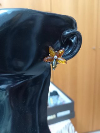 Orecchini Ambra e Argento 925 Vintage