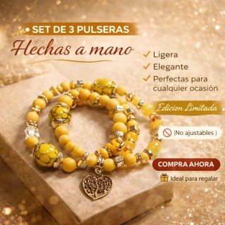 Set 3 Pulseras Hechas a Mano