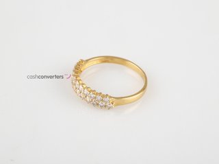 anillo oro 18k con piedra con circonita