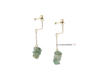 pendientes oro 18k con piedra con cuarzo