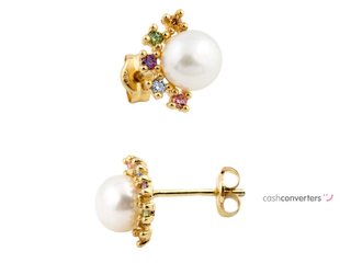 pendientes oro 18k con piedra con circonita