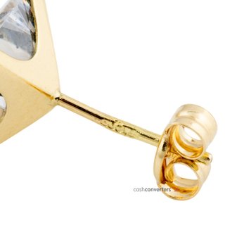 pendientes oro 18k con piedra con circonita