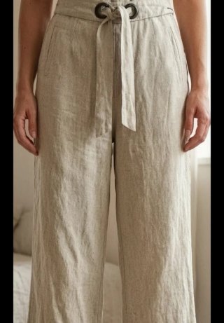 Pantalón Simorra Lino T.36 Beige