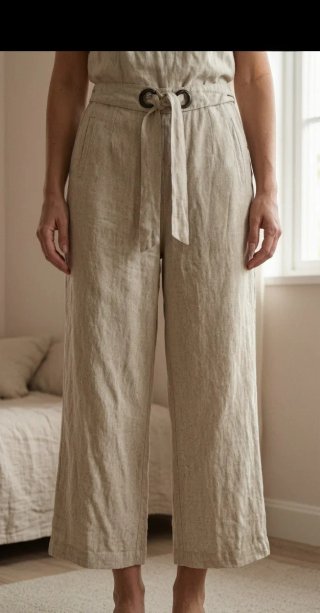 Pantalón Simorra Lino T.36 Beige