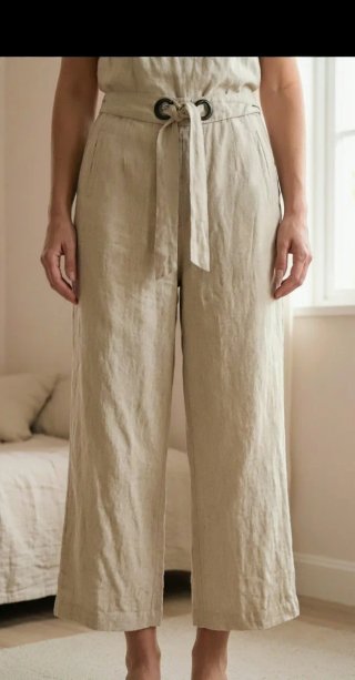 Pantalón Simorra Lino T.36 Beige
