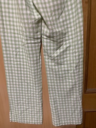 Pantalones cuadros verde y blanco