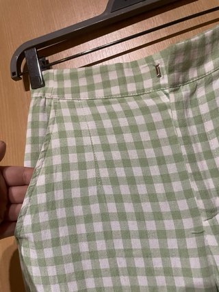 Pantalones cuadros verde y blanco