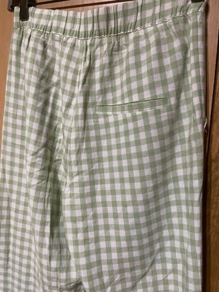 Pantalones cuadros verde y blanco
