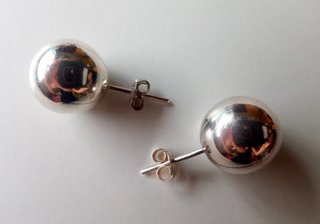 PENDIENTES PLATA DE LEY - BOLAS 1,2 CM - NUEVOS