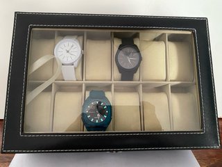 Portafolio para 12 relojes tipo vitrina