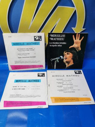 Lote 4 eps, vinilos , discos, 7" MIREILLE MATHIEU