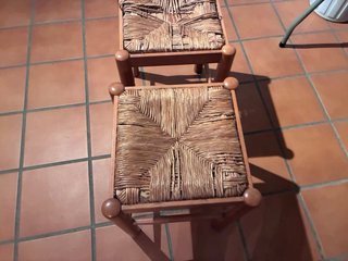 Banqueta Mimbre Cocina Madera
