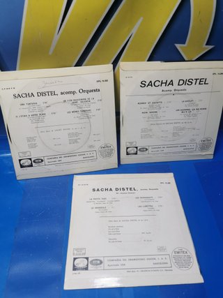 3 discos, eps, 7″, vinilos, SACHA DISTEL, descatalogados