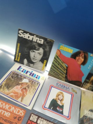 Lote 12 eps, vinilos, discos 7", Sabrina, Karina, Dalida, Roberto Carlos, Mercedes ferrer, The Osmonds
