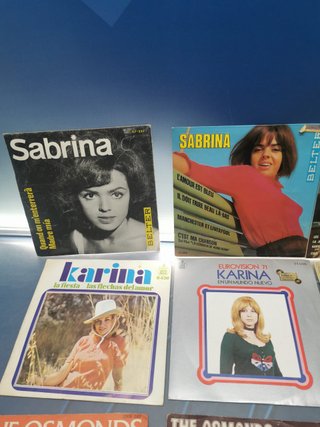 Lote 12 eps, vinilos, discos 7", Sabrina, Karina, Dalida, Roberto Carlos, Mercedes ferrer, The Osmonds
