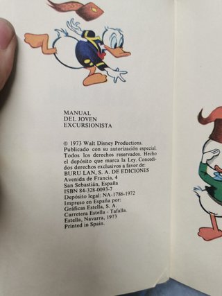 libro, Manual del Joven Excursionista Disney. Buru Lan, 1973.