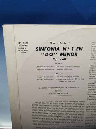 Disco, LP, vinilo, brahms sinfonia nº 1 en do menor op 68-Decca
