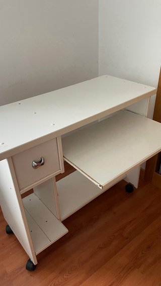 Mesa estudio blanca con ruedas