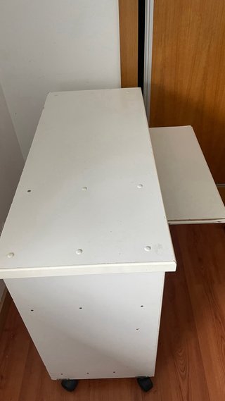 Mesa estudio blanca con ruedas
