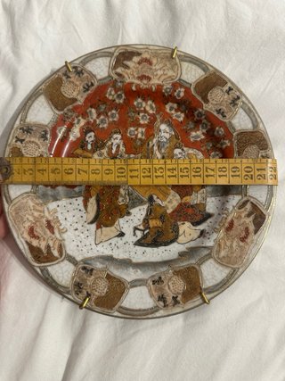 Plato decorativo orientan con oro de 24 quilates