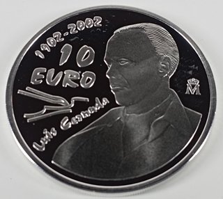 Moneda 10 Euros Plata Luis Cernuda 2002 Proof