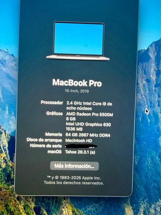 MacBook Pro 16 2019 i9 / 64GB RAM / 1TB SSD