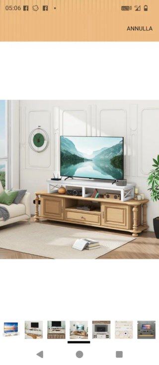 Mobile basso TV Bianco Legno Metallo Nuovo