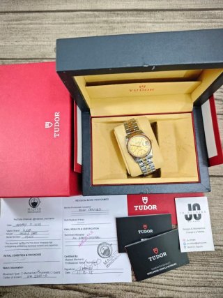 Tudor Prince Date-Day 76213 Gold Steel