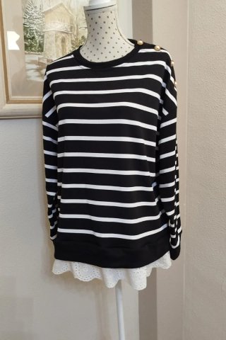 Jersey/Sudadera Rayas Perlas Talla M amplia