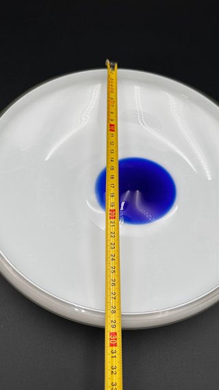 Centrotavola vetro design inserto blu