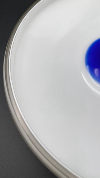 Centrotavola vetro design inserto blu