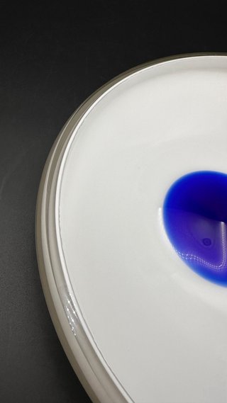 Centrotavola vetro design inserto blu