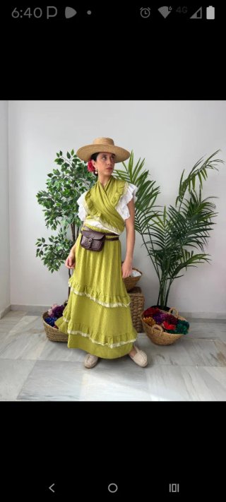 Conjunto Flamenco Romería feria Falda y Piquillo