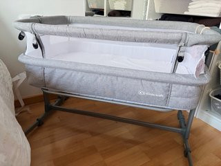 Cuna colecho Kinderkraft gris