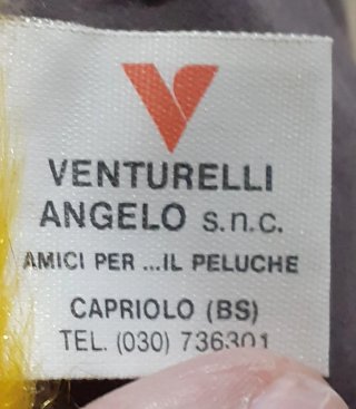 Peluche Giallo e Marrone Fiocco Bianco