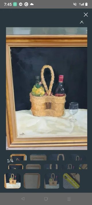 Cuadro al óleo antiguo bodegón