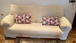 Sofá de 2 plazas tela beige,