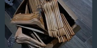 Lote Perchas Madera Natural
