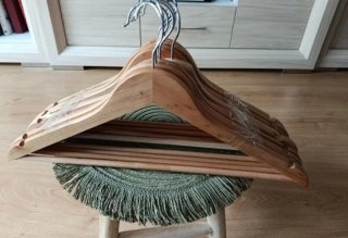 Lote Perchas Madera Natural