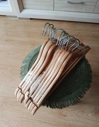 Lote Perchas Madera Natural