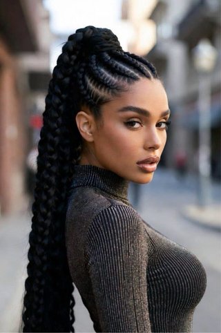 Trenzas rojas y negras