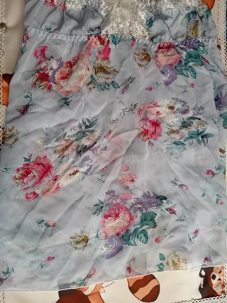 Lingerie notte azzurra floreale tg XL