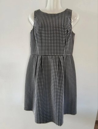 Vestido piqué negro y blanco