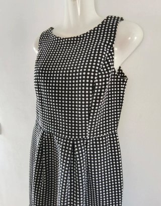 Vestido piqué negro y blanco