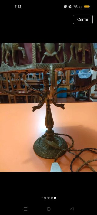 Antigua lámpara de bronce principios s. XX